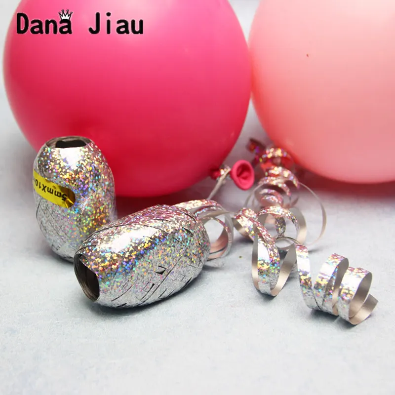 DanaJiau 6 шт. упак. 5 мм * 10 м фольга Гелиевый шар лента лазер украшение для дня