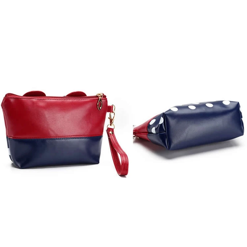 Женская дорожная косметичка с бантом и мультяшным принтом чехол для ручного