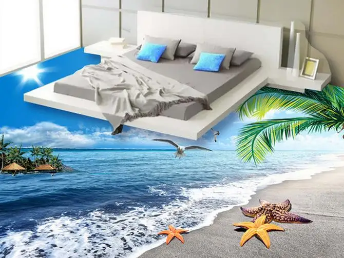 3d обои из ПВХ напольное покрытие морской пейзаж Пляжная 3D картина пола