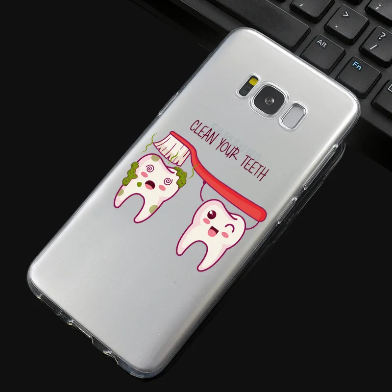 DREAMFOX L508 Cartoon Teeth Soft TPU Silicone Case Cover For Samsung Galaxy Note S 7 8 9 10 11 10E 11E Lite Edge Plus |