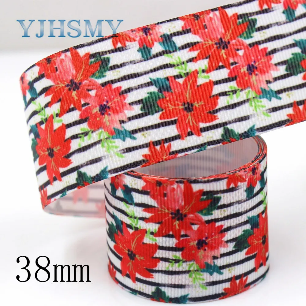 YJHSMY G 18925 1178 25/38/75 мм 10 ярдов весенние ленты с цветами термопечать grosgrain Подарочная
