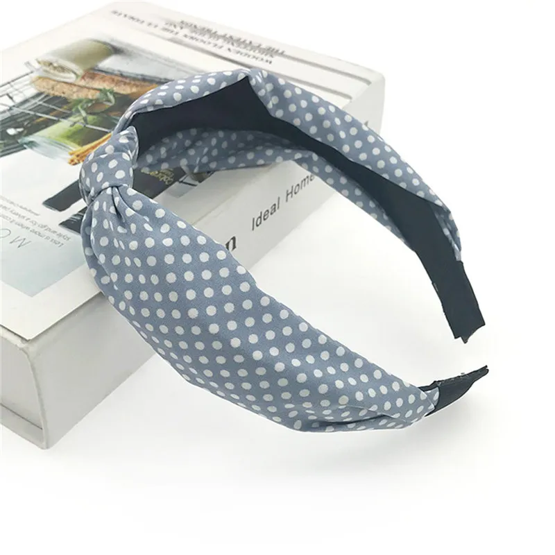 S Dots Blue Дикое повязка на голову макияж Для женщин повязки на голову, повязка на голову и сердечком и повязка на голову для девочек узлом повязки на голову; тюрбан, повязки для волос, аксессуары для волос - Цвет: S Dots Blue