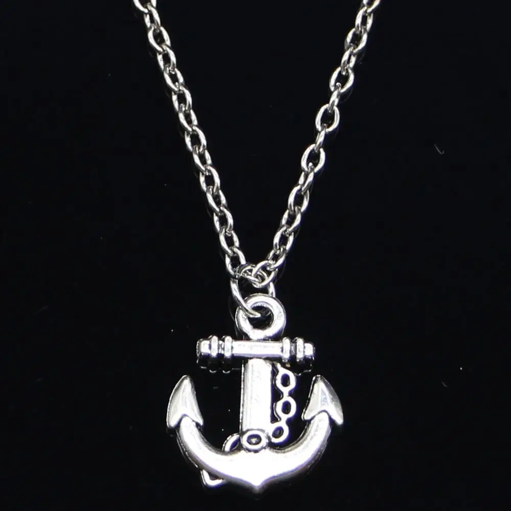 

20 шт. Новое модное ожерелье 18x15 мм двухстороннее Морское ожерелье с якорем Короткие Длинные женские и мужские ожерелья подарок ювелирное из...