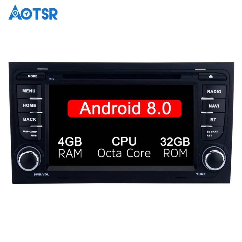 Автомобильный мультимедийный плеер 2 Din на Android 8 0 для Audi A4 S4 RS4 2002 2003 2004 2005 2006 2007 2008 4