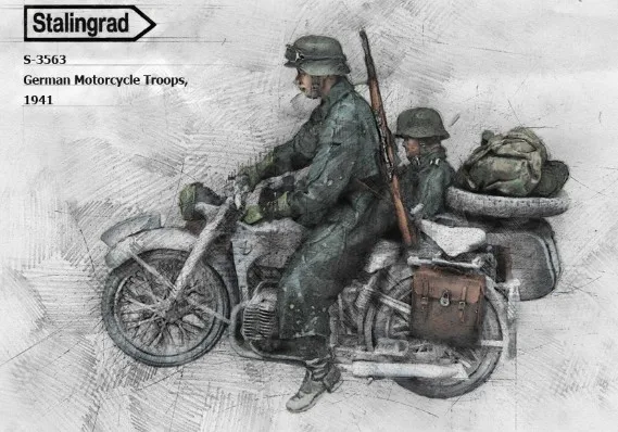Немецкая Миниатюрная модель мотокросса на 2 человека в масштабе Вторая мировая