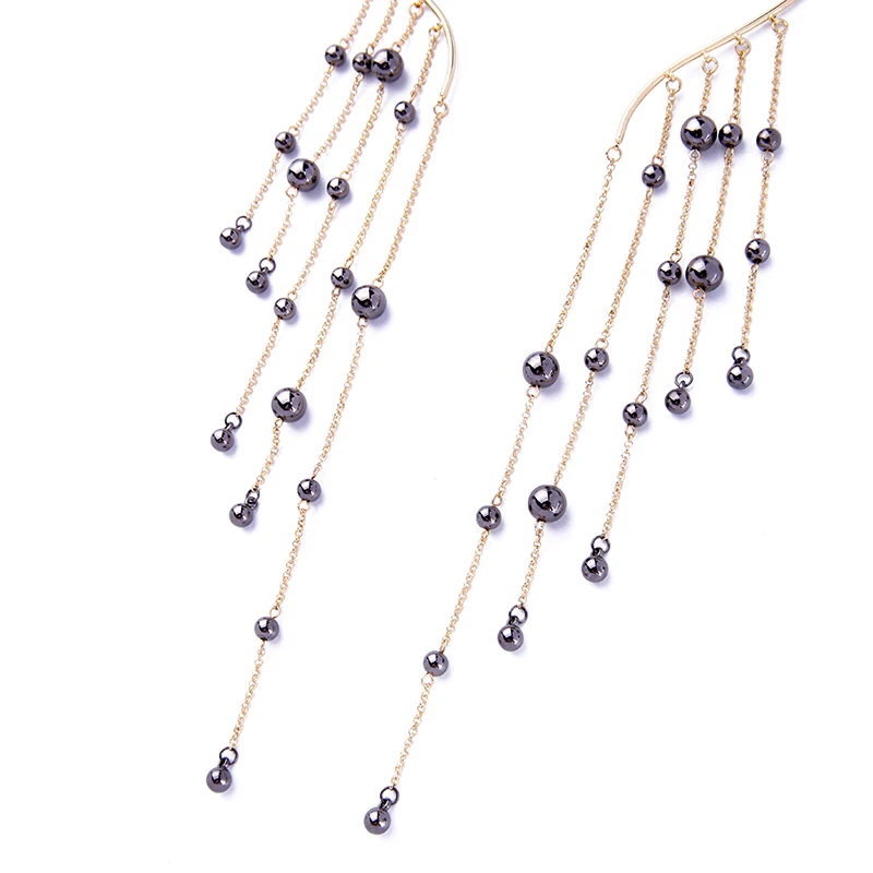 Uer CCB Beads Link Chain Fringe Tassel Torque Necklace for Women Trendy Party Brand Jewelry | Украшения и аксессуары