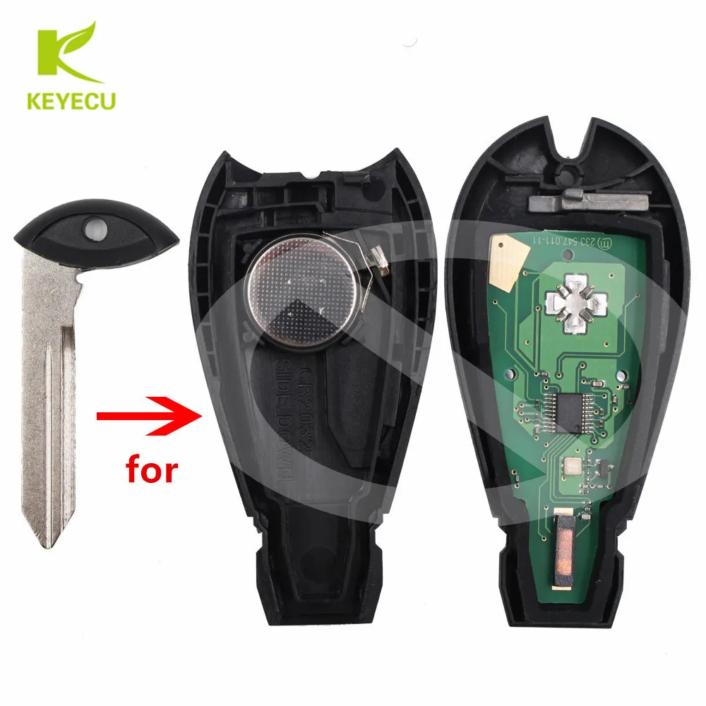 

Пульт дистанционного управления KEYECU, вставной ключ дюйма, без ключа, для Chrysler, Dodge, Jeep, Fobik