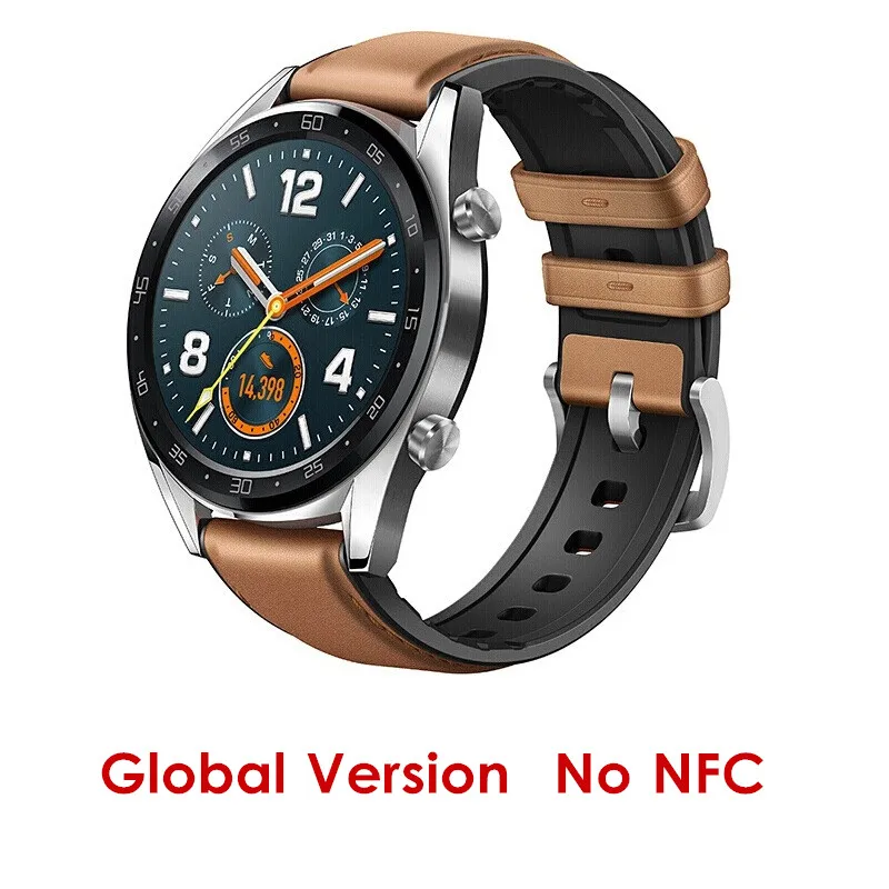 Global Version HUAWEI часы GT Смарт часы AMOLED мониторинг сердечного ритма 5 атм водонепроницаемый gps NFC Bluetooth Спорт на открытом воздухе Smartwatch - Цвет: Global Version