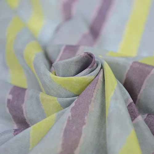 Мягкий шелк и хлопок ткань смесовые ткани с полосатым принтом 10 momme 140 см ширина