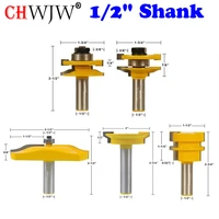 5pc 12 shank large ogee router bit set door knife line knife woodworking cutter tenon cutter for woodworking tools