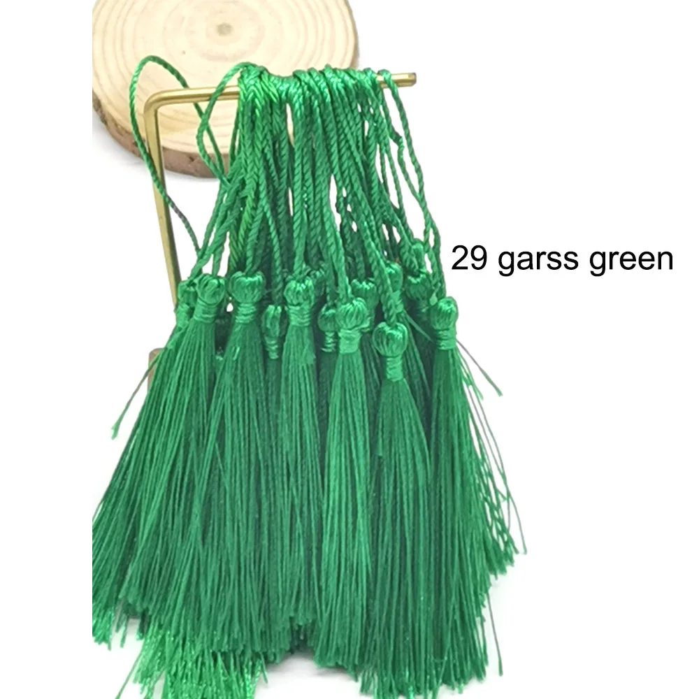 29 grass green 32 шт./лот, 13 см, полиэстер, шелк, кисточка, бахрома, висячая, Спайка, кисточки, отделка для шитья, Аксессуары для штор, сделай сам, для изготовления ювелирных изделий - Цвет: 29 grass green