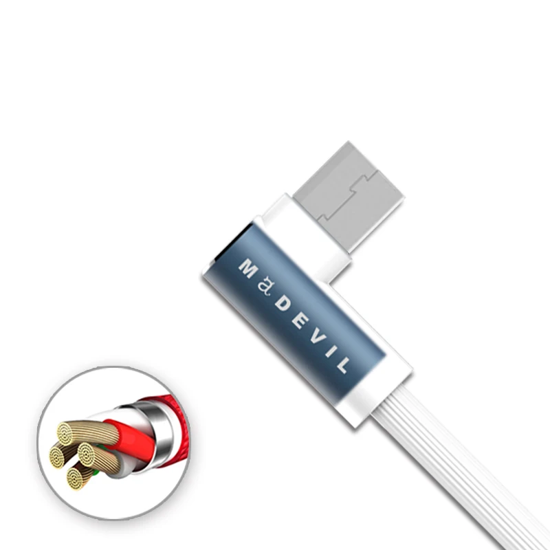 Micro USB кабель для зарядки Huawei передачи данных 90 градусов локоть Andriod зарядный Samsung