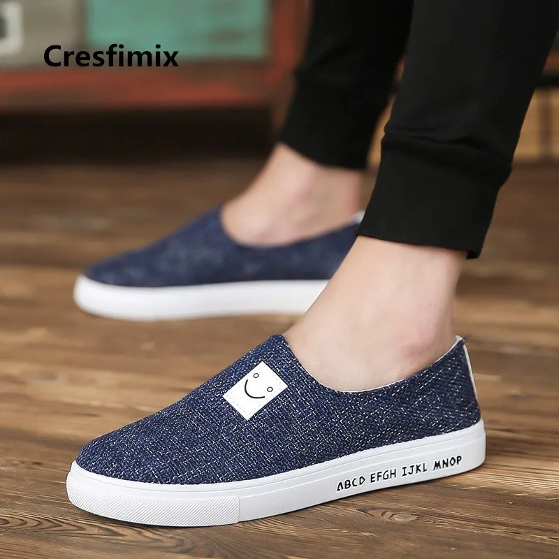 Cresfimix hommes chaussures Мужская модная уличная парусиновая обувь без застежки мужские