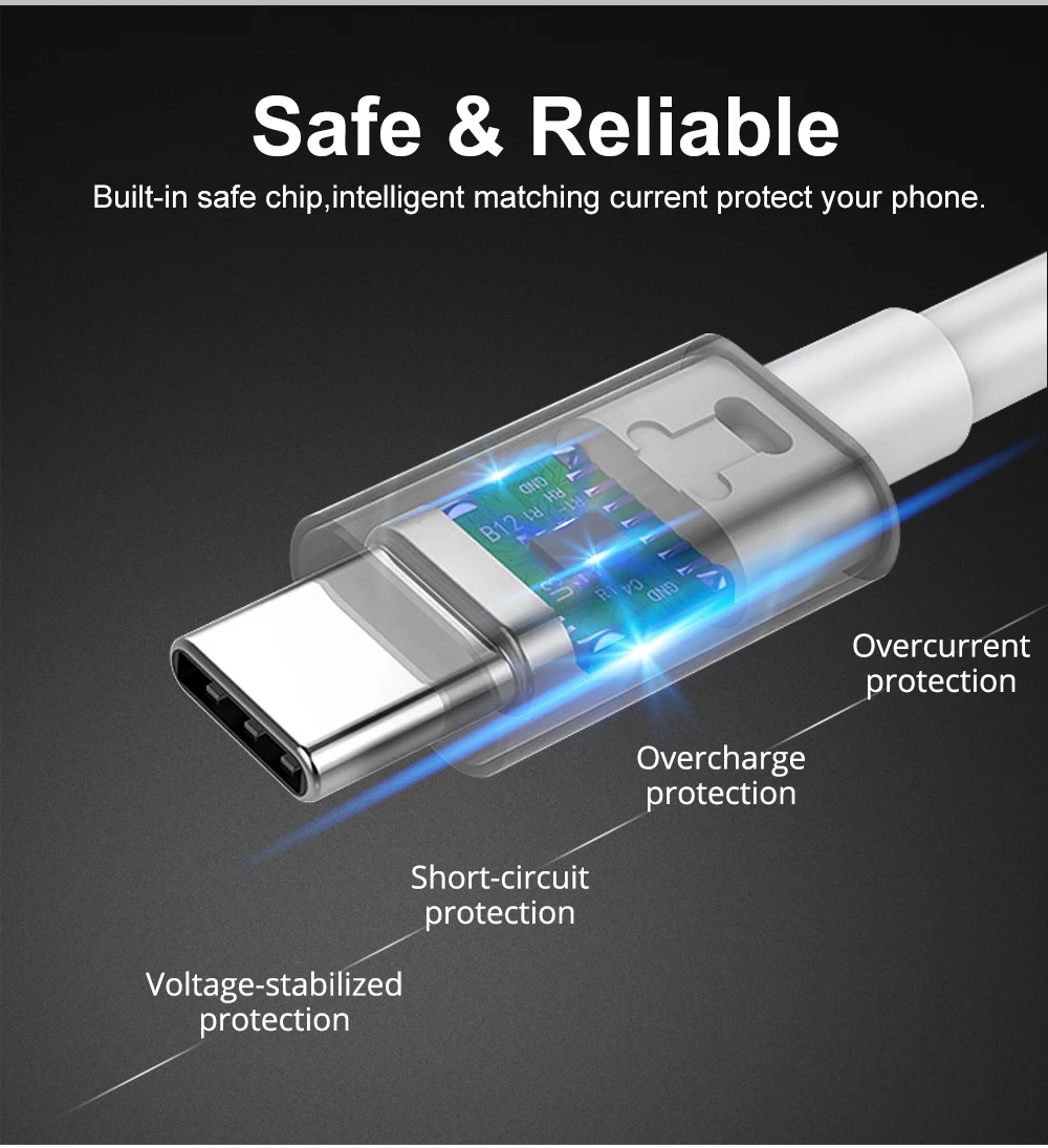 Автомобильное зарядное устройство с USB портом для Samsung A50 S10 S8 Bluboo S3 QC 3 0 и кабелем
