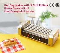 Commercial Hot Dog Roller Grilling Machine Sausage Roaster with Five Rollers 1000W Low Noise