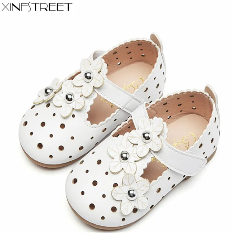 Xinfstreet Brand Baby Girls Shoes Size 21-25 Flower Soft Pu Leather Toddler Kids For |