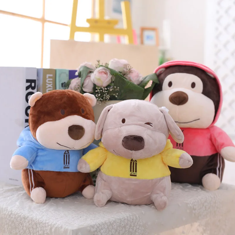 

Creative plush toys lovely puppy dog, bear monkey, duck, Chao Meng boy, boy and girl doll birthday gift