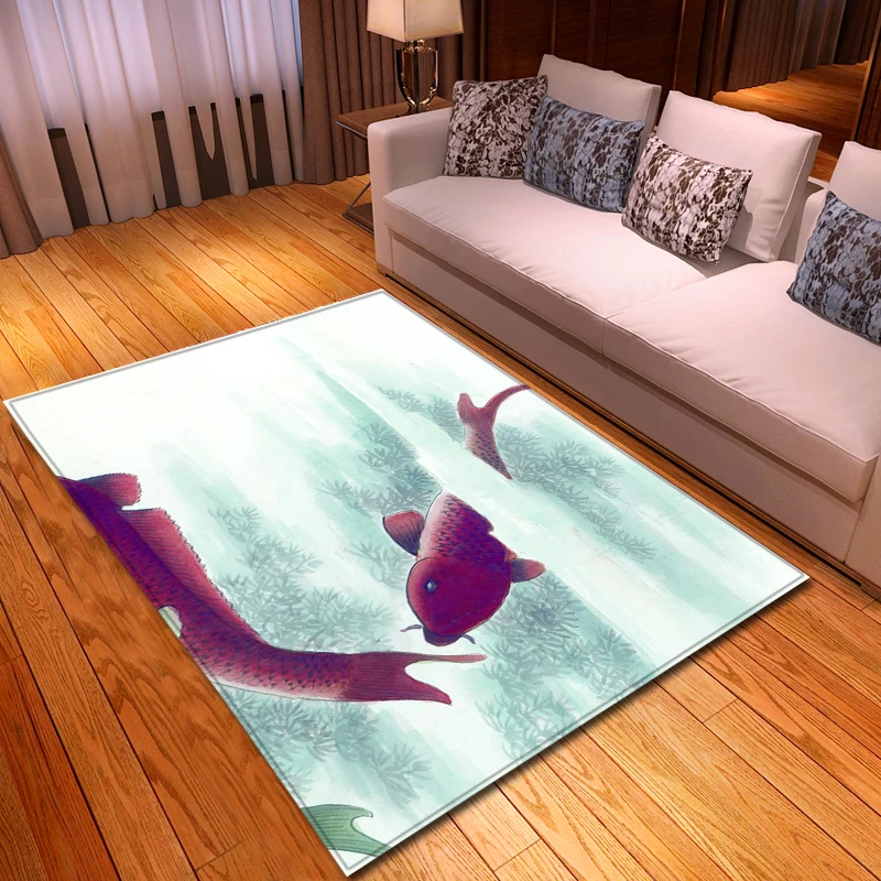 Скандинавские 3D ковры с рыбами Мультяшные животные для спальни детские игровые