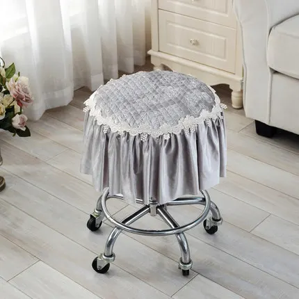 lightgrey extra long Четыре сезона утолщение небольшой круглый стул пылезащитный чехол круглый стул крышка - Цвет: lightgrey extra long