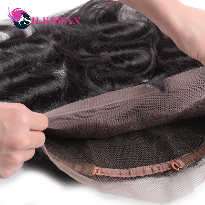 Silkswan, перуанские волосы, средний коэффициент, объемная волна, 2 пряди, 360, фронтальная кружевная застежка, человеческие волосы remy, пряди для наращивания