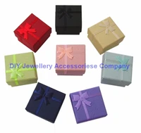 1pcs fashion ribbon jewelry box multi colors ring boxes earrings pendant box 4x4x3cm display packaging gift box