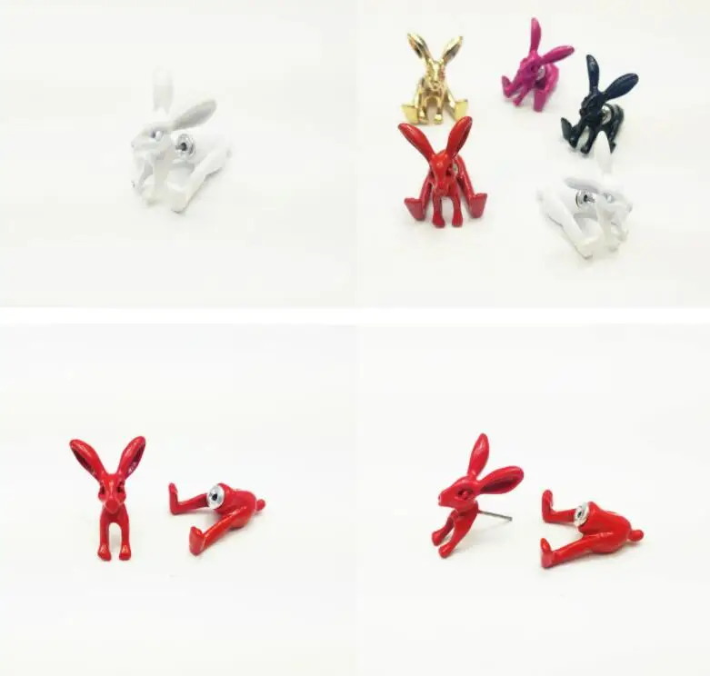 Уникальные забавные Серьги пусеты в стиле панк черного и золотого цвета для