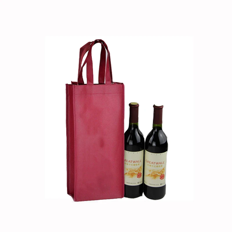 14 Double bottle Красное вино Нетканая ручка сумки с одной двойной бутылкой 2 Подарочная посылка для хранения Эко Черный собственный логотип печать Tote пустой узор - Цвет: 14 Double bottle