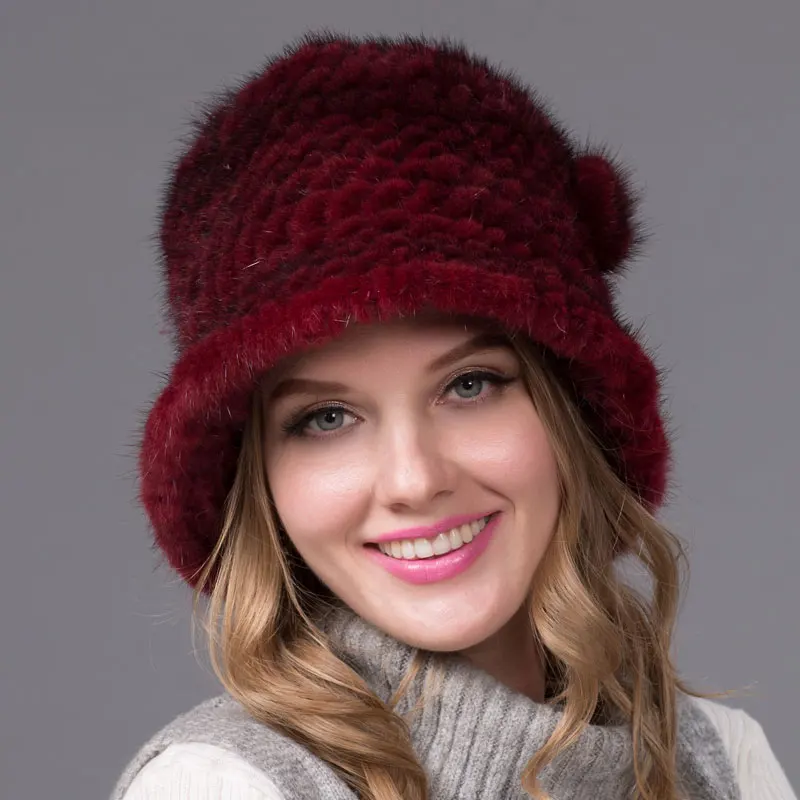 Зимние Шапки Для Женщин Реального Фокс Меховые С Натурального Меха Hat Ручной