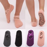 women bandage cotton socks elactic bandage home wear shoes like floor sock slippers non slip skid pilates ballet fits