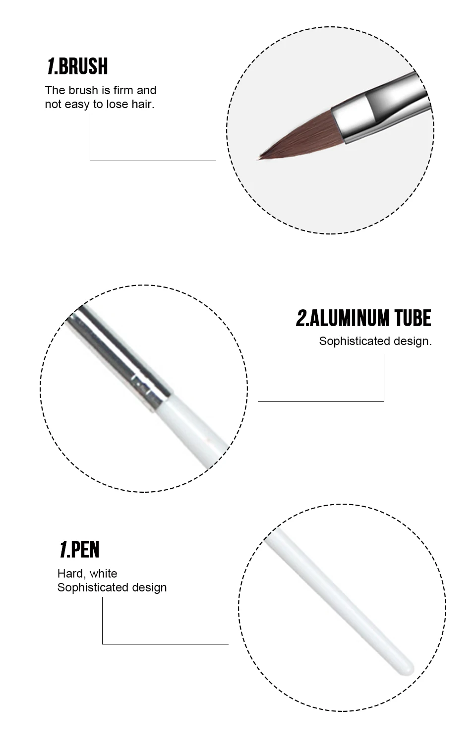Vrenmol 3 шт./компл. кисти для рисования ногтей DIY акрил УФ Гель-лак Penselen Tekening Schilderen Советы Комплект 3D Советы Инструменты для дизайна ногтей