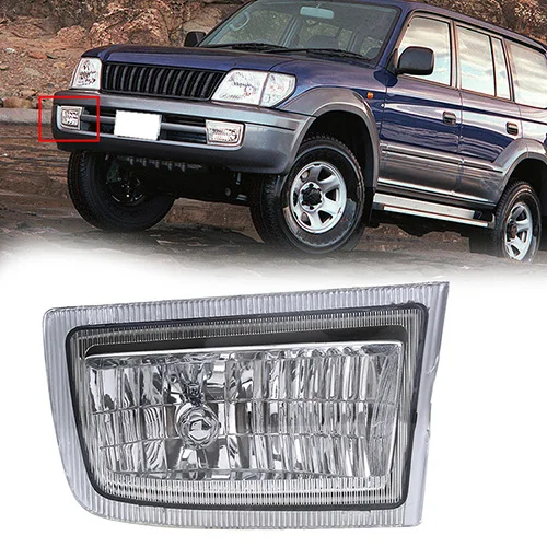 1 Pcs Right Posbay Прозрачный передний нижний бампер противотуманные фары корпус для Toyota Land Cruiser Prado(J90) бензин/дизель подтяжку лица 1999-2002 - Цвет: 1 Pcs Right