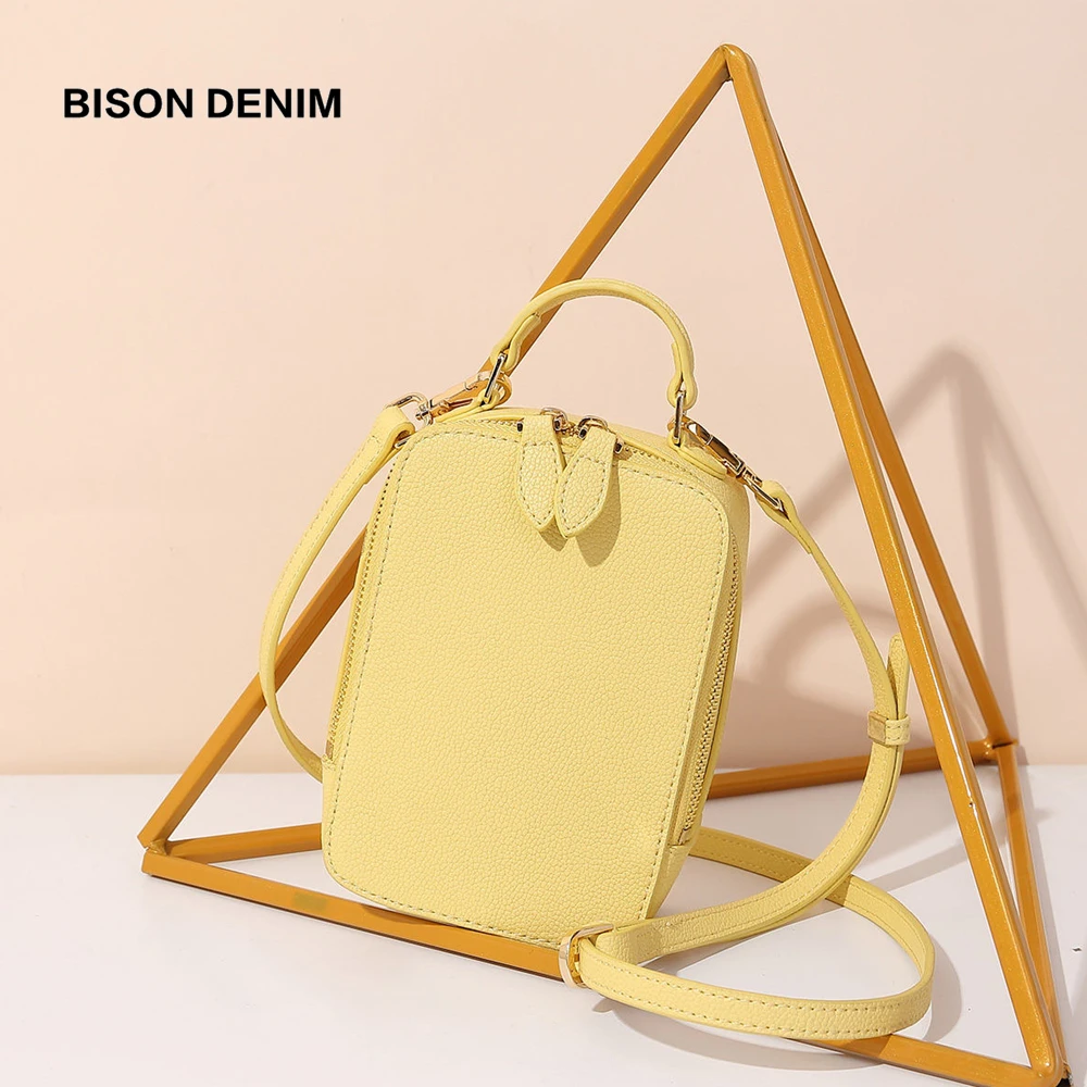 BISON DENIM, коровья кожа, женская сумка, маленькая сумка "бокс", сумка на плечо для телефона, сумка-мессенджер, bolsa feminina, сумка через плечо для женщин, B1693
