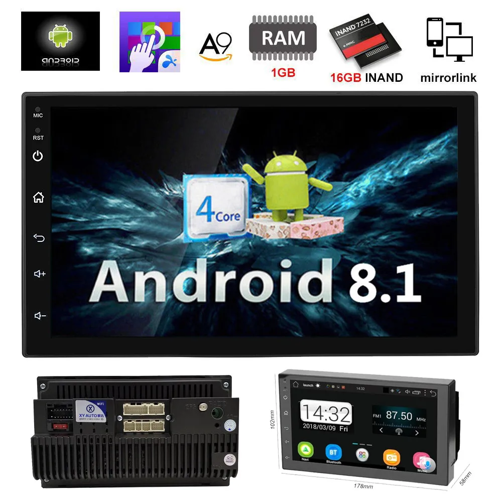 7 дюймов Android 8 1 Автомобильный gps мультимедийный плеер в тире 2 Din Wifi Bluetooth
