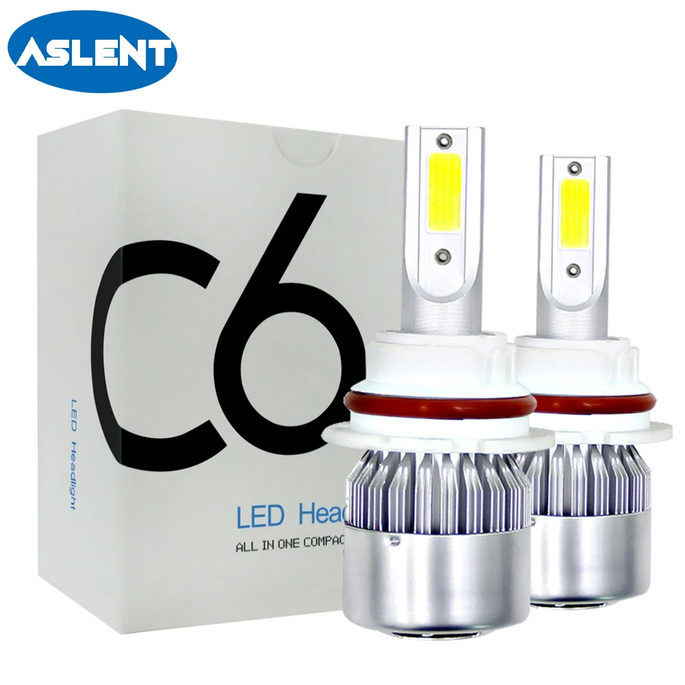 

ASLENT C6 2PCS Car Headlights Bulb LED H7 H4 H11 H8 H9 H1 H3 H13 880 9004 9005 9006 9007 9003 HB3 HB4 H27 Auto LED Fog light