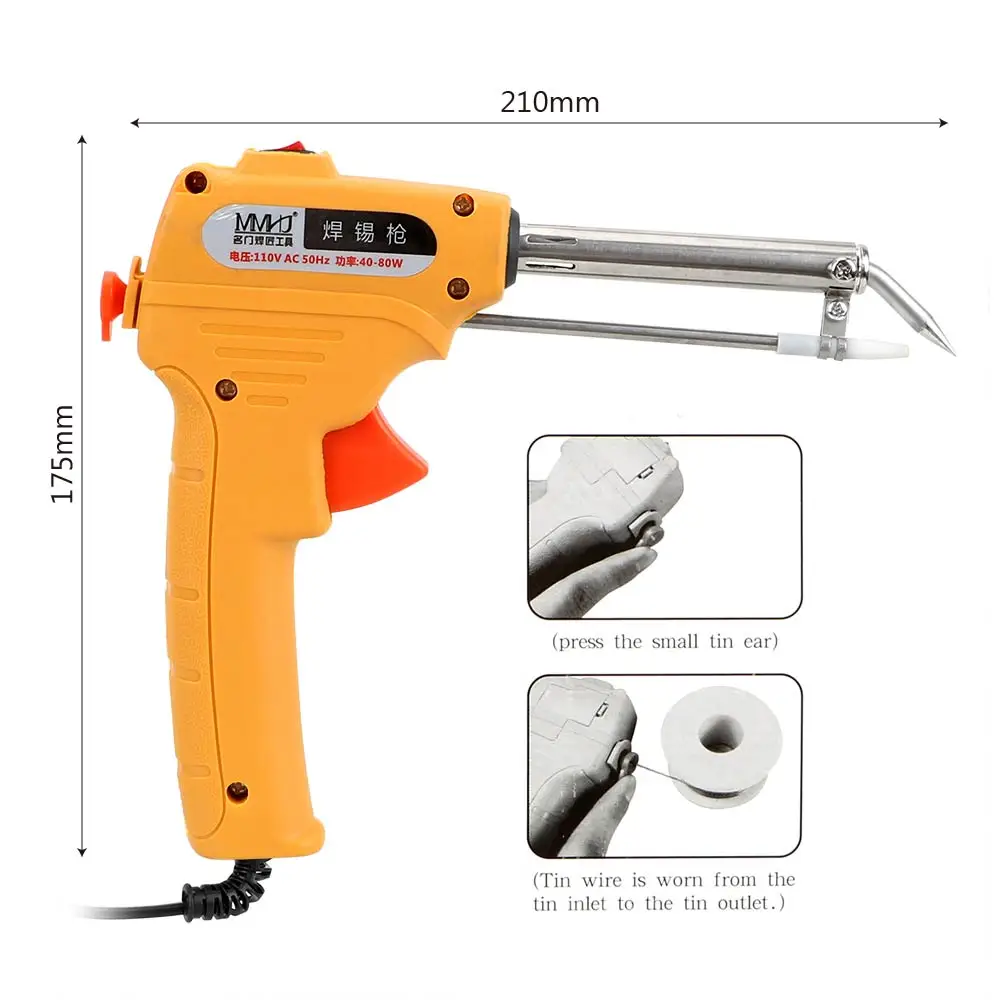 

DIYWORK EU/US Plug Handheld 110V/220V 60W Tin Soldering Iron Pump Welding Tool Automatic Send Tin Gun Electric Soldering Iron