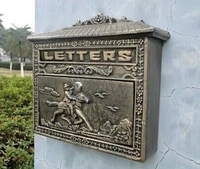 european bronze cast iron mailbox fashion vintage bucket tin newspaper box post letter box aluminium garden decorative mailbox