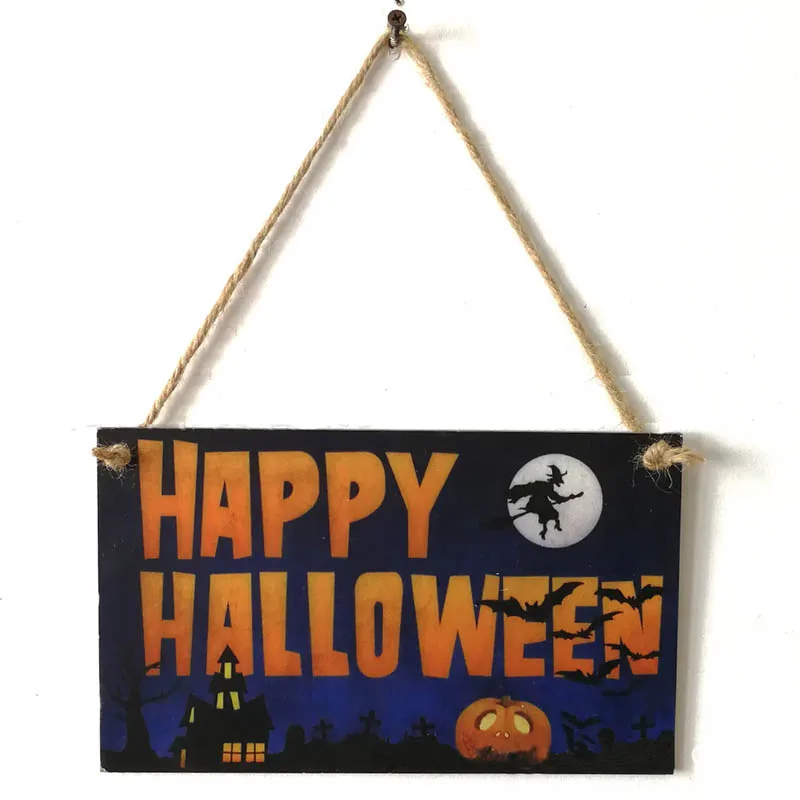 Хэллоуин деревянное украшение тыква подвесная деревянная доска сообщение знак