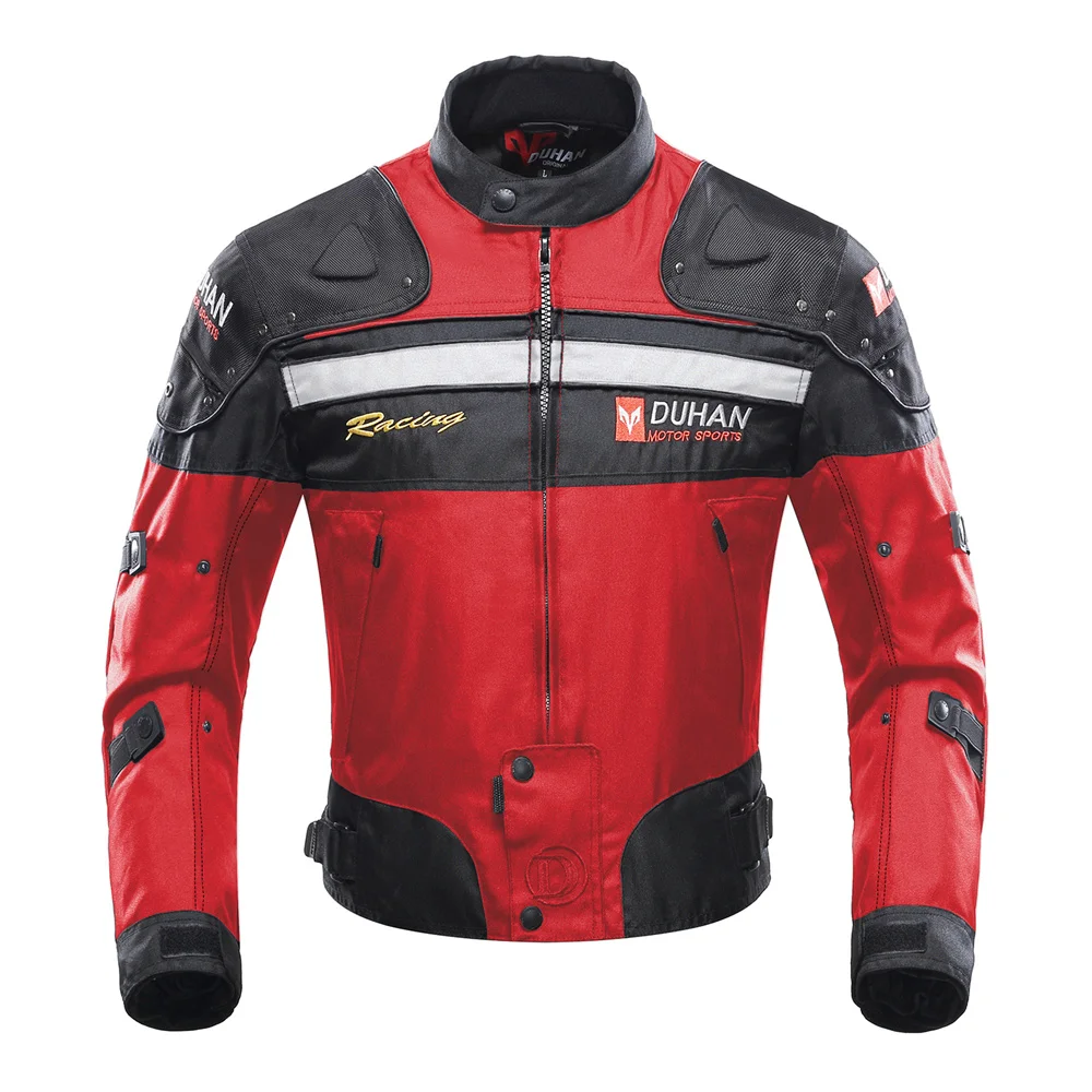 DUHAN мотоциклетная куртка для мужчин Chaqueta Moto мотокросс куртка мото ветрозащитная одежда мотоцикл протектор с удалением Linner - Цвет: Red