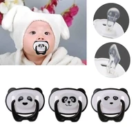 cute panda nipple dummy pacifier baby food grade pp silicone soother toddler orthodontic nipples with ring teether baby pacifier