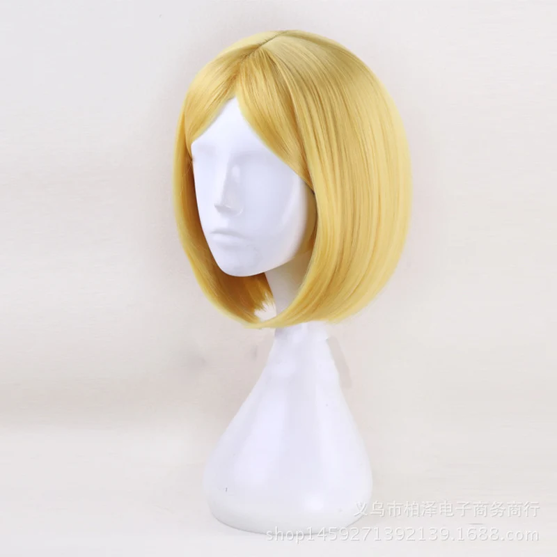 Парик для косплея из синтетических волос с блестящими желтыми бриллиантами