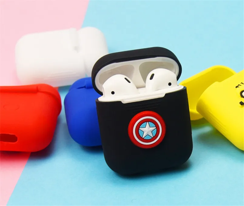 Мягкий силиконовый чехол для Apple Airpods противоударный AirPods наушников милый дизайн