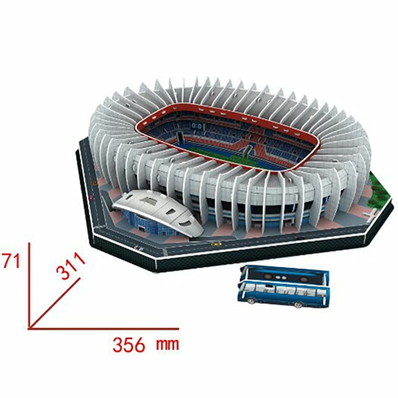 Классический пазл 3D Puzzle Parc des Princes футбольные игры стадионы DIY мир Строительство Кирпич игрушечные масштабные модели наборы бумаги