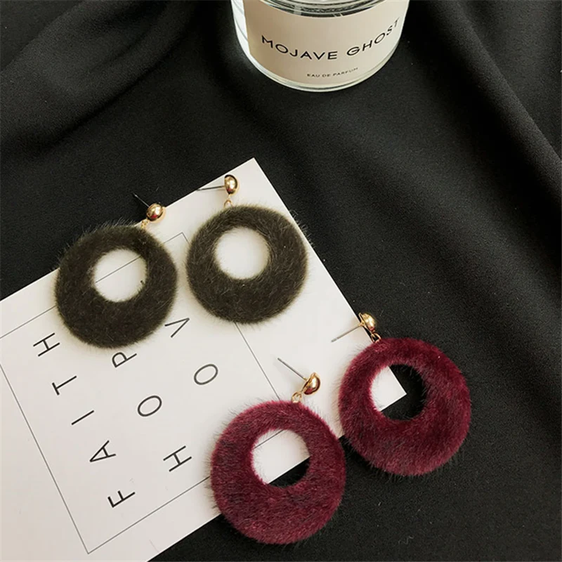 2019 Новое поступление Горячая Мода Bijoux DIY плюшевые ткани Brincos большой эффектный