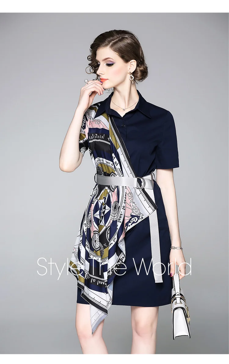 SHTONGHUA S XXL высококачественное женское асимметричное свободное платье летнее