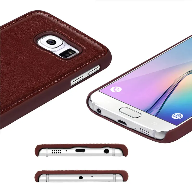 TURATA [Slim fit] PU Leather Surface Coated Non Slip Hard Plastic Cover Case for Samsung Galaxy S6 G920 / Edge G925 |