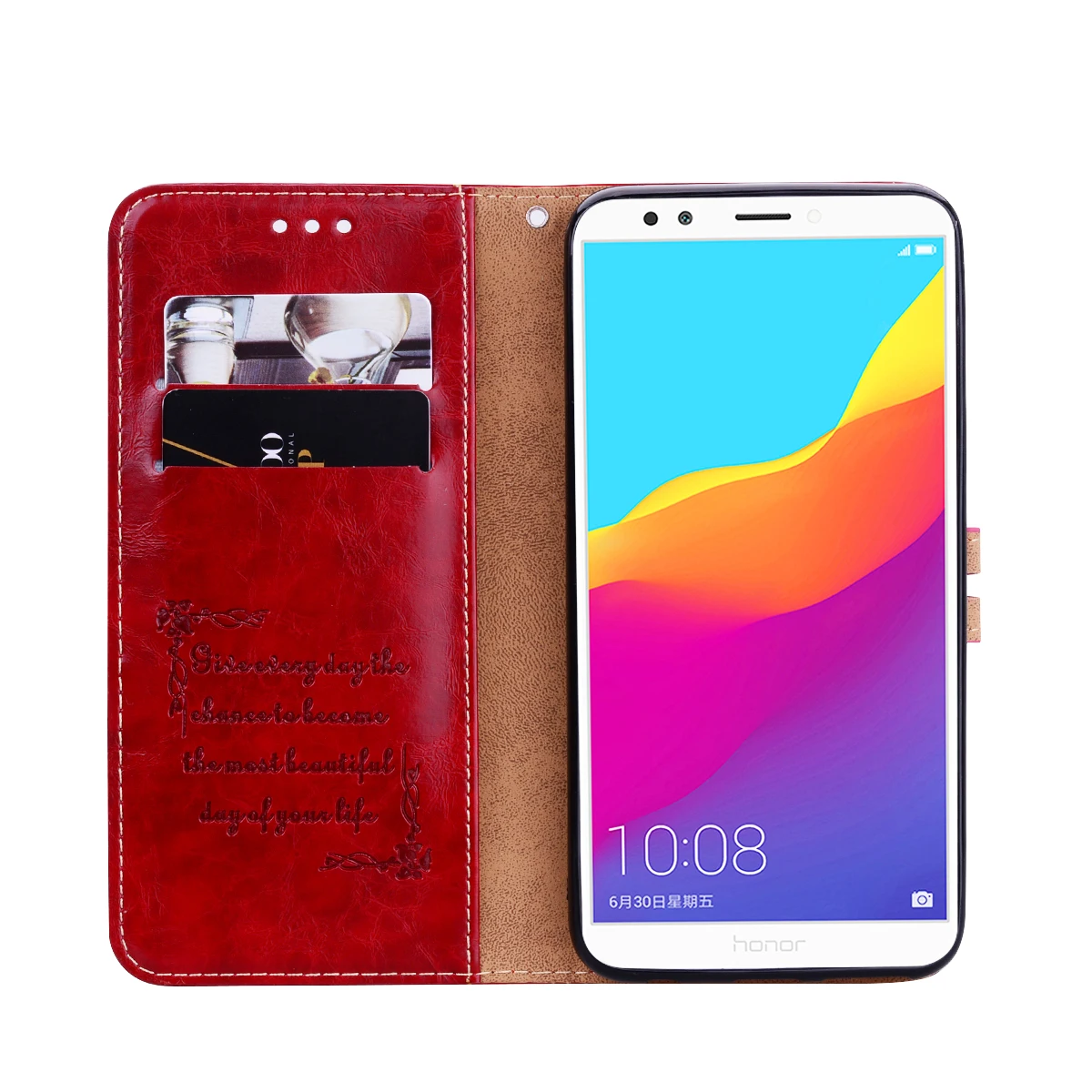 Кожаный чехол бумажник для Huawei Honor 7C с откидной крышкой 5 7 дюйма Pro глобальная