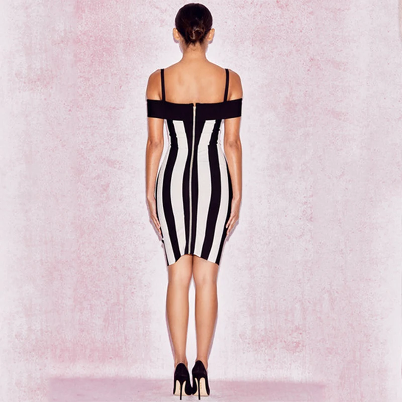 Новинка 2017 летнее платье для женщин элегантные Для черно белое Полосатое с