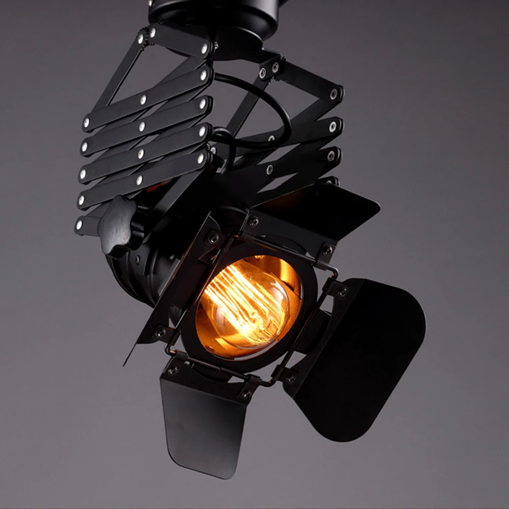 Vintage Industrial decor Loft LED Ceiling Light Room illumination can adjusted telescopic home Retro Lamp lamparas de techo | Лампы и