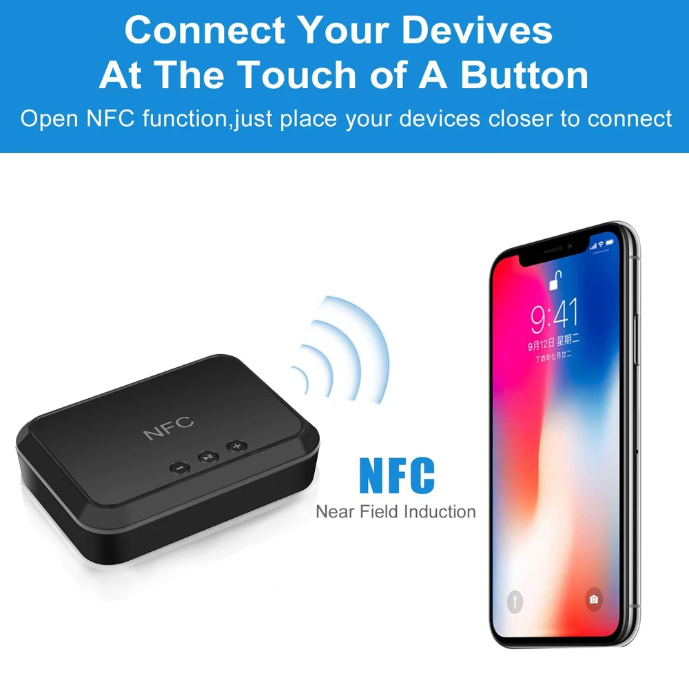 KEBIDU Bluetooth 4 1 адаптер NFC беспроводной стерео аудио приемник с поддержкой 3 5 мм/RCA