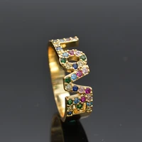 925 silver confession ring colorful rainbow cubic zirconia wedding ring suitable for couples to express their inner love